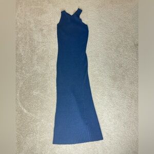 Anthropology blue backless sweater dress